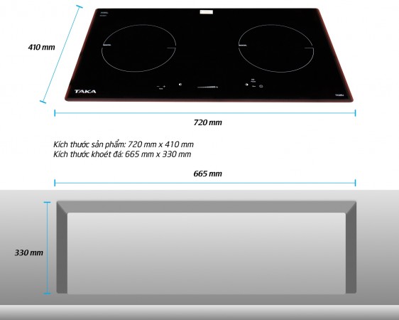 Bếp từ đôi Taka TKI2EU