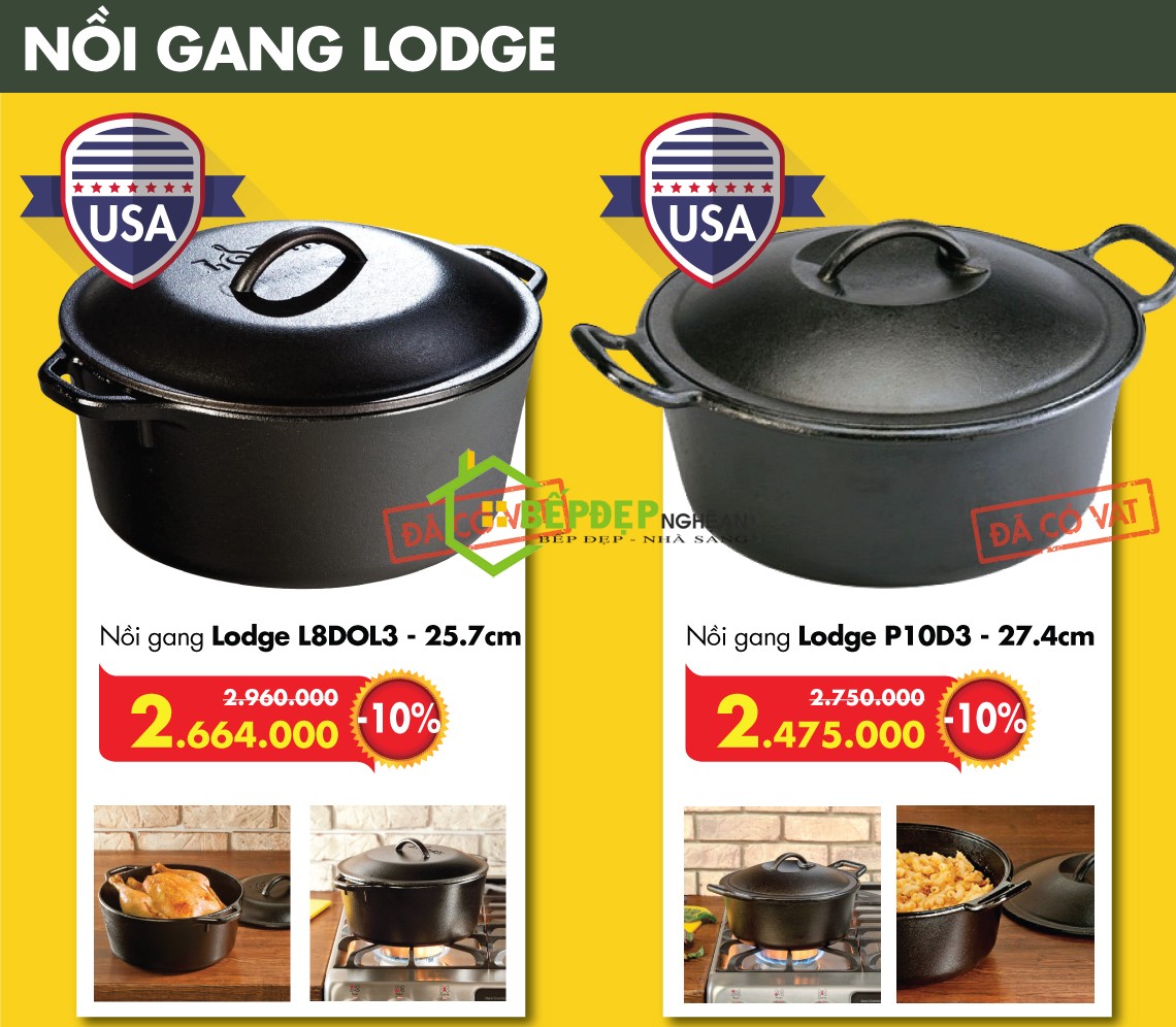 KHUYẾN MÃI NỒI GANG CHẢO GANG LODGE